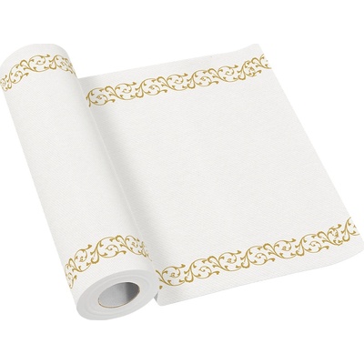 Airlaid Středový pás Elegant Frame Gold 40cm x 24m