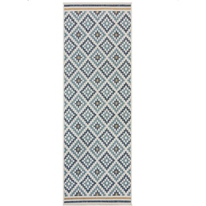 Flair Rugs Жълто-син килим за открито и закрито 80x230 cm Zia Trellis - Flair Rugs (503119377455)