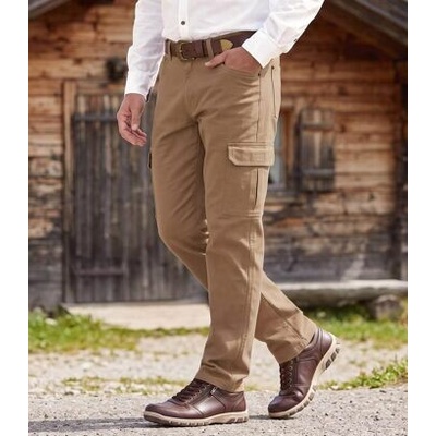 Atlas For Men svetlohnedé kapsáčové nohavice s poloelastickým pásom hnedá