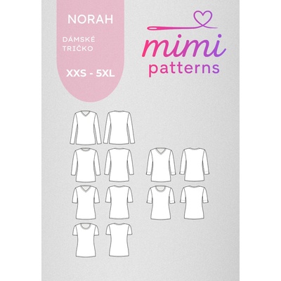 Dámský střih na tričko Norah | MIMI patterns - Česky – Zboží Dáma
