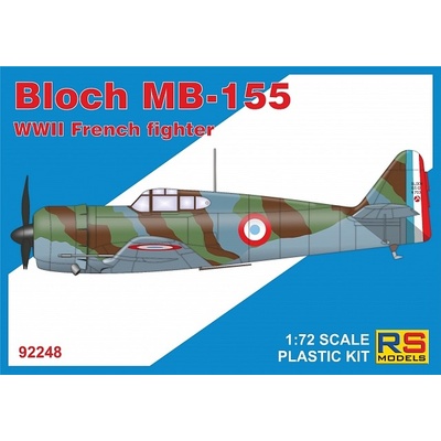 RS Models Plastikový model letadla Bloch MB-155 5 decal v. for FranceLuftwaffe 1:72