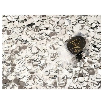 KONFETY push pop strieborné 8 mm