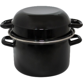 Румънски емайл HORECANO-Тенджера за миди Ø18cm 3L/1.5L ЧЕРНА (3017+3153/18 Moules) (0160206)