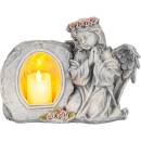 MagicHome MagicHome Vianoce Dekorácia Anjel modliaci so sviečkou LED keramika na hrob 28x13x21,5 cm
