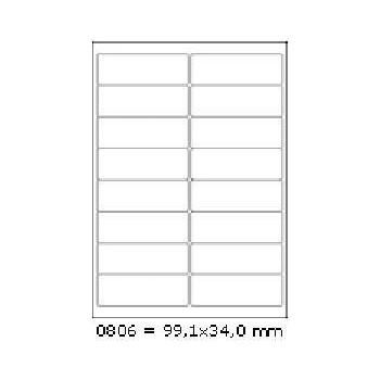 CDRmarket Самозалепващи етикети 99, 1 x 34 mm, 16 етикети A4, 100 листа (R0ECO.0806A)