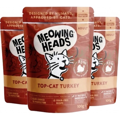 Meowing Heads Top Cat Turkey 3 x 100 g
