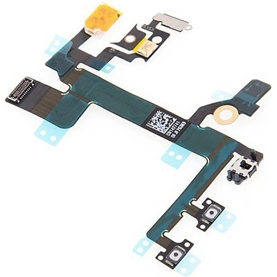 AppleMix Flex kábel s prepínačom MUTE + ovládanie hlasitosti + POWER pre Apple iPhone 5S - Kvalita A+