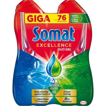 Somat Excellence Anti-Grease DUO Gél do umývačky 76 PD