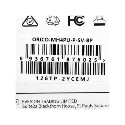 ORICO MH4PU-P-SV-BP USB Hub 4x USB-A, 5Gbps, Active, Desktop