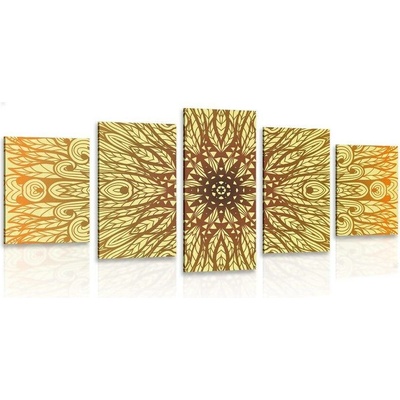 5-dílný obraz jedinečný etnický ornament - 100x50