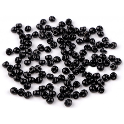 Stoklasa Plastové korálky kapky, imitace rokajlu 4,7x5,3 mm Balení: 10 g, Varianta: 7 černá 7 černá