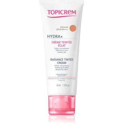 Topicrem UH FACE HYDRA+ Radiance Tinted Cream tónující hydratační krém SPF40 Medium 40 ml