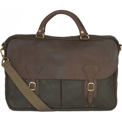 Barbour Wax Leather Briefcase Olive