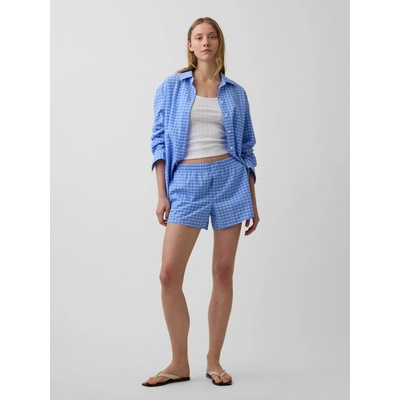 GAP šortky Seersucker Plaid modrá