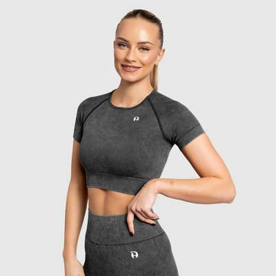 Dámský crop top Iron Aesthetics Faded washed black – Zbozi.Blesk.cz