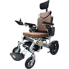 Zoela 9005AF Elektrický polohovací vozík Stříbrný rám Hnědé polstrování