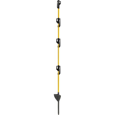 Fencee Sklolaminátový stĺpik pre elektrický ohradník 110 cm, pätka a hrot, 4 izolátory pre pásku do 50 mm