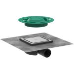 Hansgrohe RainDrain Spot - Подов сифон, с решетка 15x15 cm, четкана неръждаема стомана 56055800 (56055800)