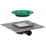 Hansgrohe RainDrain Spot - Подов сифон, с решетка 15x15 cm, четкана неръждаема стомана 56055800 (56055800)