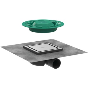 Hansgrohe RainDrain Spot - Подов сифон, с решетка 15x15 cm, четкана неръждаема стомана 56055800 (56055800)