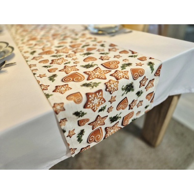 Vianočný behúň na stôl s medovníčkami Rozmer behúňa (šírka x dĺžka): 40x110cm