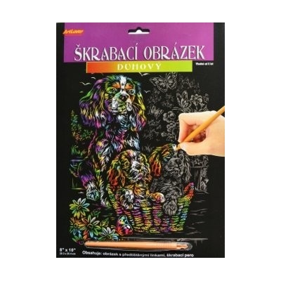 Vyškrabávacie obrázok dúhový Pejsci