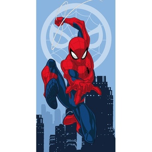 Jerry Fabrics Червена-синя памучна детска кърпа 70x140 cm Spider-man "Jump" - Jerry Fabrics (23TW333)