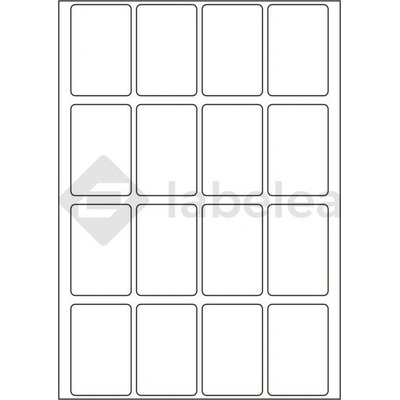 Labelea Samolepiace etikety 45x68 mm biele papierové, na hárku A4, pre laserovú a atramentovú tlač, Farba etikiet Biela, Počet hárkov v balení 100 EPY045068W016S