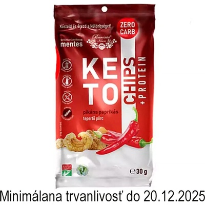 Keto bravčové chipsy pikantná paprika 30 g