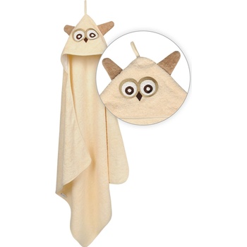 Babymatex Bavlnená osuška pre bábätko s kapucňou Jimmy 80x80cm Sovička