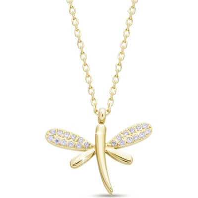 Biju Řetízek s přívěskem vážky pozlacený 14k zlatem 3002556