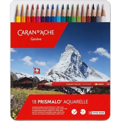 Caran d'Ache Prismalo, umělecké akvarelové pastelky, 18 ks 999.318 – Zboží Mobilmania