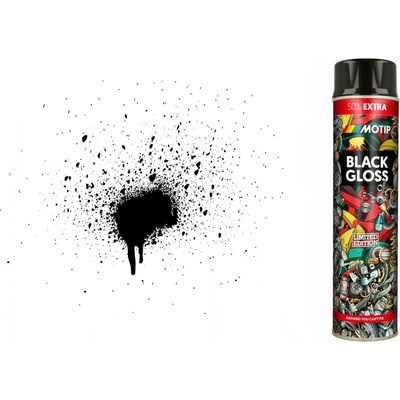 MOTIP DUPLI RALLYE BLACK GLOSS Barva ve spreji, černá, lesk, 600 ml 604005