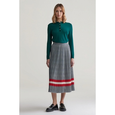 Gant Check Print Pleated Skirt modrá