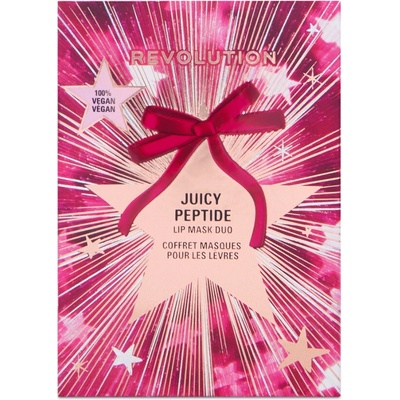 Revolution Makeup set Juicy Peptide Lip Mask Gingerbread hydratačná maska na pery 10 g + Juicy Peptide Lip Mask Candy Cane hydratačná maska na pery 10 g