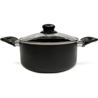 KITCHISIMO KASTROL SE SKLENĚNOU POKLICÍ NERO KITCHISIMO 20X9CM, 2,5L, NEPŘILNAVÝ POVRCH, SKLENĚNÁ POKLICE, ČERVENÁ ČERNÁ, INDUKČNÍ DNO,_hamashop