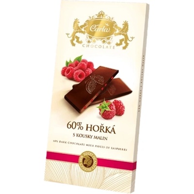 Carla Horká čokoláda 60% s kúskami malín 80 g