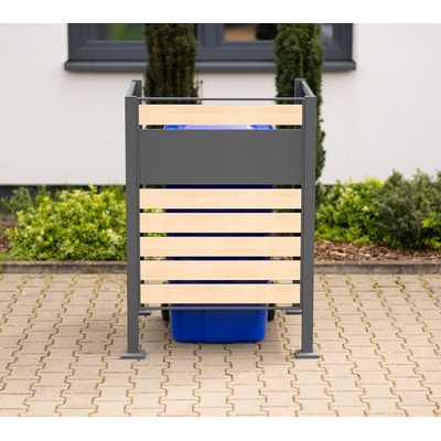 Westmann box 1 kovový box na odpadkové koše 1 x 240l, imitácia dreva