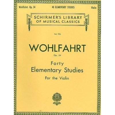 Franz Wohlfahrt Forty Elementary Studies For Solo Violin Op.54 noty na housle