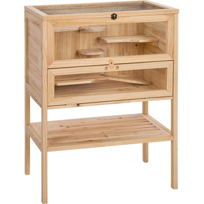 Tectake 403246 dřevěná klec pro křečka - hnědá 60 x 40 x 81 cm – Zboží Dáma