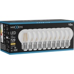 Mexen Vintis 10x LED филамент крушка E27, G45, 6W, Топла - 2700K, 720 lm, прозрачен (L156-E27-0627-00x10)