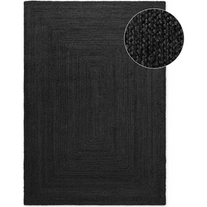 Hanse Home Черен двустранен/ръчно изработен ютен килим 160x230 cm Juno - Hanse Home (106324-160x230)