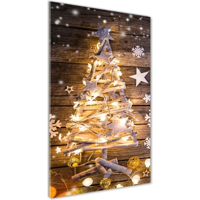 Vertikálny fotoobraz na skle Svietiacich stromček 50x100 cm