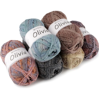 Pletací příze Olivia melírovaná 100 g - 5 tyrkys