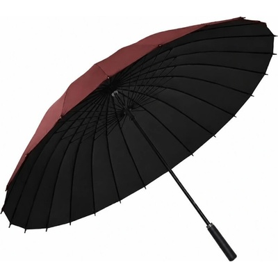 Poloautomatický holový elegantný dáždnik vínovo červený