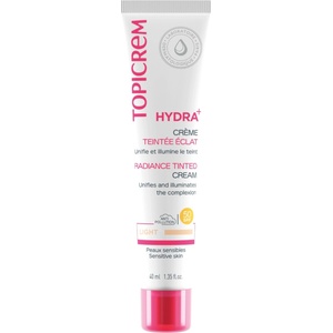 TOPICREM Hydra+ Хидратиращ оцветен крем за лице Radiance, Light, SPF50, 40 ml