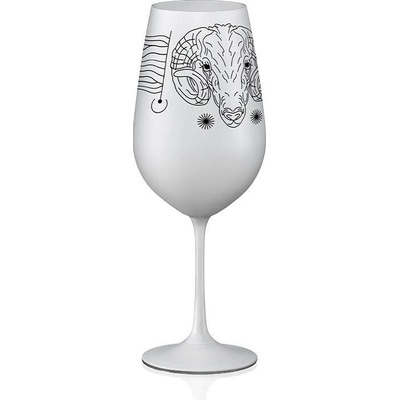 Crystalex Bohemia Crystal Sklenice na víno Viola bílá znamení BERAN 550 ml