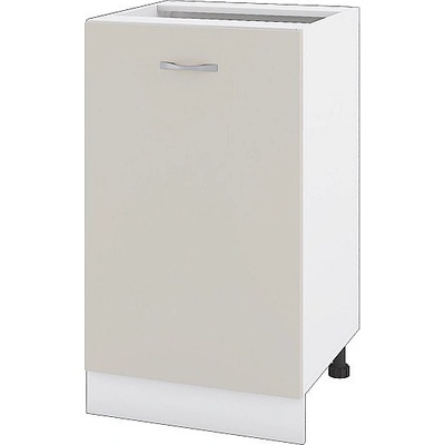 Долен шкаф с една врата и рафт Сити БС-43 бяло гладко / сатен 50 см