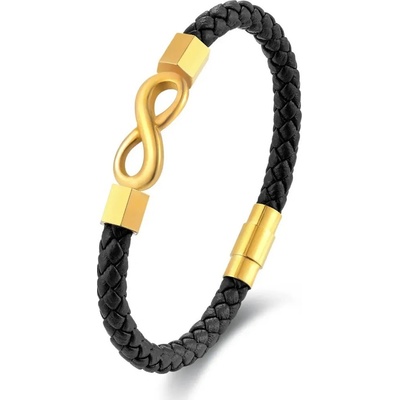 Amparo Miranda Kožený náramok Nekonečno AM68 zlatá