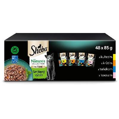 Sheba nature's collection smíšený výběr ve šťávě pro dospělé kočky 48 x 85 g